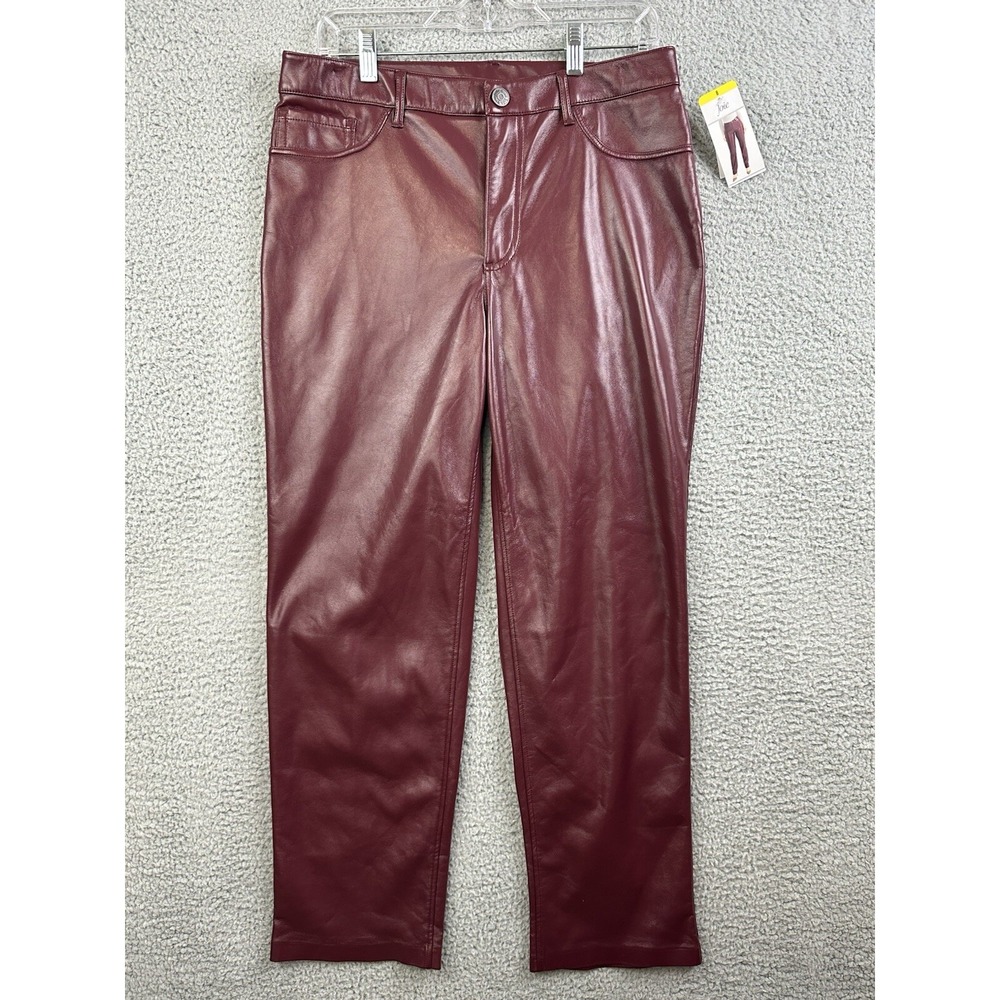 Joie Pants Womens Size 8 Burgundy Faux Leather 32x29 NEW